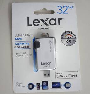 32GB USB 3.0 LEXAR Micron Lightning メモリ 記録 フラッシュドライブ 95MB M20i JUMPDRIVE LJDM20i-32GBBJP RevA