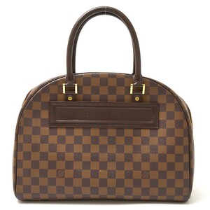 LOUIS VUITTON ルイヴィトン ノリータ N41455 ハンドバッグ ダミエ・エベヌ×レザー ブラウン×ゴールド金具 カジュアル レディース