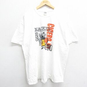 XL/古着 半袖 Tシャツ メンズ シセロ バスケットボール 大きいサイズ コットン クルーネック 白 ホワイト 24may13 中古