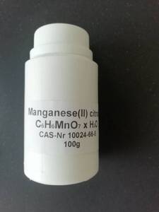 クエン酸マンガン(II)水和物 100g C6H6MnO7・H2O 有機化合物標本 試薬