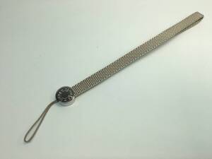 t1154　正規極美品 HERMES セリエ ストラップ チャーム エルメス キーリング キーホルダー 携帯ストラップ グレー [パケ無料]