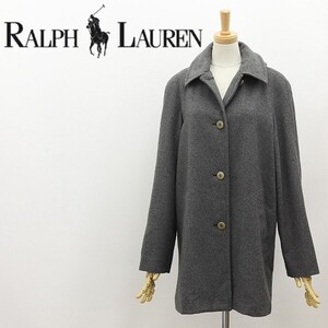 ◆RALPH LAUREN BLACK LABEL ラルフローレン ブラックレーベル カシミヤ ステンカラー コート グレー 9