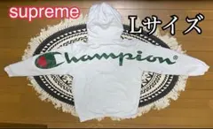 supreme×championフーデッドスウェットシャツアッシュグレーパーカー