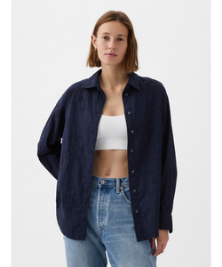 「GAP」 長袖シャツ XX-SMALL ネイビー レディース