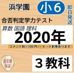 浜学園　小６　2020年版　合否判定学力テスト　中学受験　難関　最難関