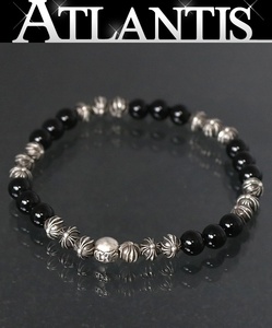 CHROME HEARTS 銀座店 クロムハーツ ビーズブレス 6mm ブラックトルマリン メンズ シルバー SV925 黒 97099