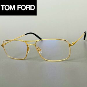 メガネ トムフォード メンズ レディース TOM FORD スクエア ゴールド メタル【新品】ブルーライトカット ツーブリッジ 眼鏡 伊達メガネ