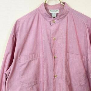 希少《 Dead Stock / Made in India 》80s 90s デッド【 BANANA REPUBLIC バナリパ インド綿 ノーカラー サファリシャツ L ビンテージ】