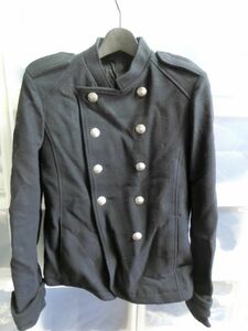SHELLAC Officer Collar Short Coat ショートコート ジャケット 48 ブラック #51808 シェラック