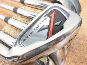 激安品♪GOLF PATNER ゴルフパートナー BMF BLACK MILLED FACE X-460 / 5～9.P.S アイアン 7本 純正スチールシャフト FLEX-S 中古品♪Y0085