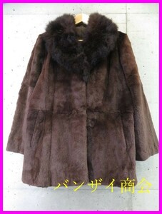 016m31◆最高級◆本毛皮◆MINK シェアードミンクファー コート ジャケット 15号/レディース/女性/婦人/良品です