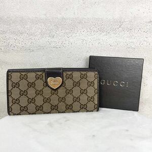 【贅沢品の極み】GUCCI グッチ　長財布 カードケース　コインケース　GG　キャンバス レザー　本革　ブラウン　ゴールド