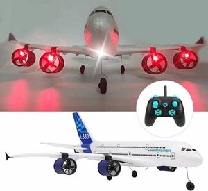 エアバス Airbus A380 4発エンジン RCスケールラジコン飛行機 ジャイロ搭載 LEDライト 200m飛行 電動プレーン 初心者入門機 EPP 3.5CH XK