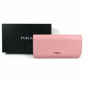 フルラ 長財布 本革 レザー フラップ 小銭入れあり ロングウォレット ブランド レディース ピンク Furla