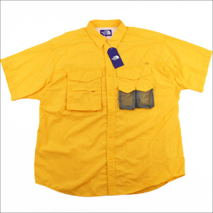 未使用 THE NORTH FACE PURPLE LABEL ノースフェイス パープルレーベル Polyester Linen Field H/S Shirt 半袖 シャツ XL イエロー NT3320N