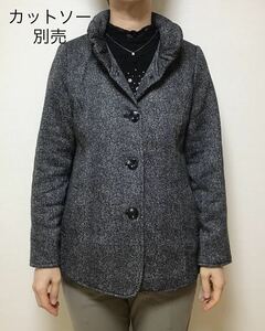 [新品] 激安・在庫処分　Mサイズ　厚地レディースジャケット　ミセスジャケット　婦人ジャケット　黒ミックス色