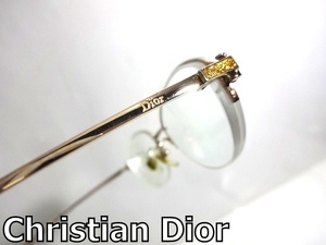 X4H007■本物■ クリスチャン・ディオール Christian Dior 日本製 ピュアチタン ハーフリム ゴールド色 PC メガネ 眼鏡 メガネフレーム