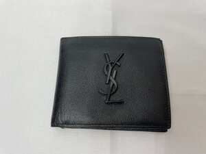 送料無料 SAINT LAUREN イヴサンローラン GBL463249 二つ折り財布 ブラック レザー