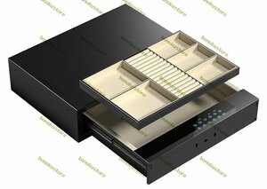 金庫 埋め込み 小型 防犯金庫 緊急キー付き 隠し引き出し金庫 二重警告 防水 耐火 電子金庫 家庭用 事務所 564*400*150MM パスワード認証