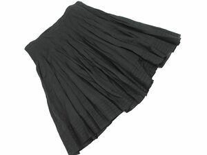 DKNY ダナキャランニューヨーク 大きいサイズ リネン100% フレア スカート size14/黒 ■◆ ☆ eea7 レディース
