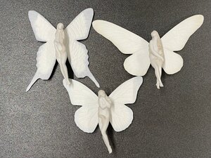 LLADRO リヤドロ人形 PAPILIO GIGANTE アゲハチョウの妖精 3点セット 陶器 バタフライ オブジェ フィギュリン