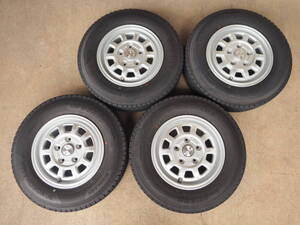 N699　送料無料　weds　5Jx13 +45 PCD114.3 5穴　165/80R13 94/93N LT　4本8分山　JWL-T　タウンエース/ライトエース　S402M