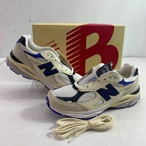 04wy5152∞【1円～】 New Balance 990V3 ニューバランス 990V3 スニーカー M990WB3 ホワイト/ネイビー 26.5cm 中古品