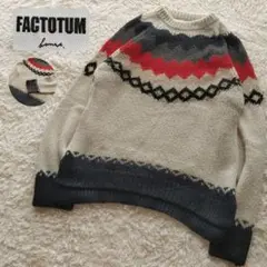 【FACTOTUM】ファクトタム ノルディック柄 モヘア混 ニット セーター