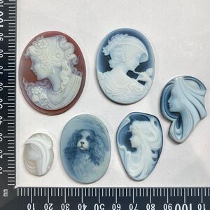 売切!!1円〜!!エルヴィンポーリー作入り!!犬!!◆ストーンカメオおまとめ259.5◆j 約51.9g stone cameo 作家物 DE9/EB4●DD0/DE0 w4す50