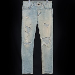 SAINT LAURENT デストロイクラッシュ加工デニムパンツ サイズ29 インディゴ 476095-Y847M サンローラン ジーンズ jeans denim pants