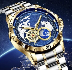 Watch 腕時計 新品 未使用 自動巻き 機械式 地球 earth ビジネス メンズ レディース アナログ ステンレス エレガント 防水 発光 c4165