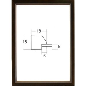 OA額縁 ポスターパネル 木製フレーム UVカットPET付 5864 B4サイズ 364X257mm ブラウン