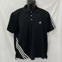 P539N メンズ スポーツポロシャツ 黒 春夏 adidas L 8/29