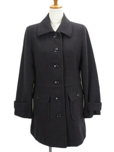 セーズ SEIZE コート ステンカラー ウール 3 黒 ブラック レディース