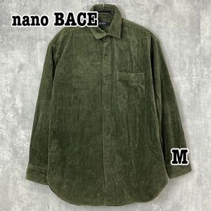 nano BASE シャツ コーデュロイ カーキ シンプル カジュアル M 送料無料