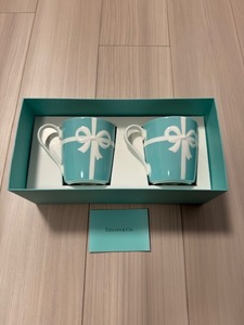 送料込み　ティファニー マグカップ TIFFANY & Co. ブルーボックス マグ リボン ペアマグカップ ペア カップ 箱入り