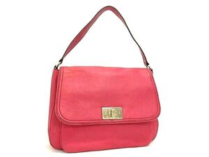 1円 ■美品■ kate spade ケイトスペード PXRU2790 レザー ワンショルダーバッグ 肩掛け レディース マゼンタ系 BJ6713