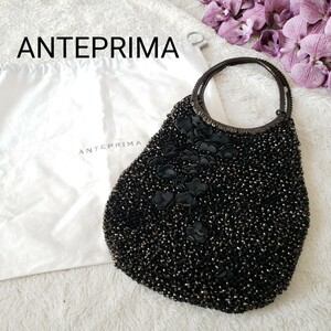 ANTEPRIMA花付きワイヤーバッグ 保存袋付き ブラック