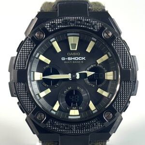 カシオ　ジーショック　GSTEEL　GST-W130BC-1A3JF　電波ソーラー　アナデジ　黒　革ベルト