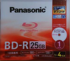 【未開封】Panasonic Blu-ray Disc 録画用 BD-R 1枚◆25GB◆LM-BR25LAWC◆タフコート◆インクジェットプリンター対応◆