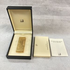 N037-O35-3002◎ dunhill ダンヒル ガスライター ローラー式 ゴールドカラー 箱/説明書付き 喫煙具 喫煙グッズ 火花OK ⑩