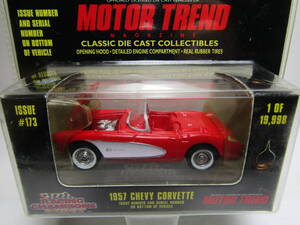 CHEVROLET CORVETTE 1/61 C1 初代 1957 シボレーコルベット RACING CHAMPIONS 19998個限定 1998年製 未開封 当時物 CHEVY MOTOR TREND限定