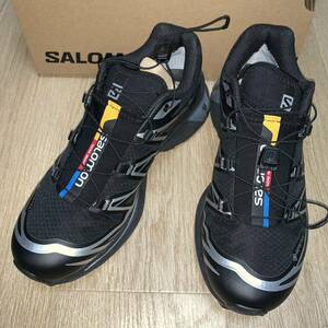 新品 未使用 SALOMON XT-6 GTX Black 25cm サロモン ゴアテックス gore tex GTX ブラック シルバー 黒 スニーカー ドローコード