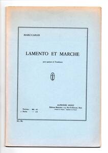 送料無料 トロンボーン4重奏楽譜 マルク・カルレス：ラメントと行進曲 4Trb スコア・パート譜セット マーク・カルル