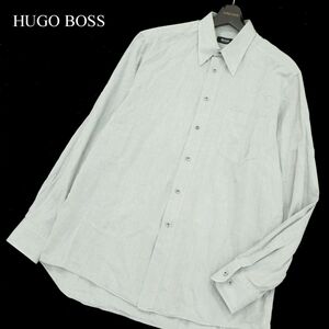 スイス製★ HUGO BOSS ヒューゴボス 通年 長袖 ボタンダウン シャツ Sz.41 16　メンズ グレー　A4T00144_1#C