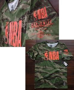 【既決USA】NBA BASKETBALL★ バスケットボール@完売胸元&両袖【NBA】ロゴ入半袖Tシャツ【NBA Worldwide Logo Graphic Camo Tee】迷彩柄@@S