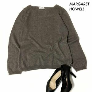 【送料無料】MARGARET HOWELL マーガレットハウエル★長袖ニット カシミヤ混 チャコール