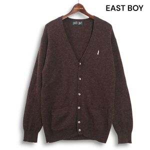 EAST BOY イーストボーイ 秋冬 刺繍♪ ウール100% スクール ニット カーディガン Sz.11　レディース 女子 学生 通学ス　K4T02125_B#N