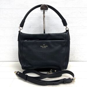 1653◎ Kate spade NEW YORK ケイトスペード バッグ カバン ハンド ショルダー 2way ファスナー ブラック レディース