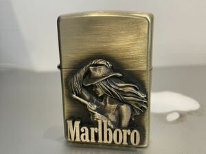 1円 ZIPPO ライター マルボロ Marlboroジッポ Zippoオイルライター真鍮製 中古品 喫煙グッズ ジッポー 火花確認済R673736